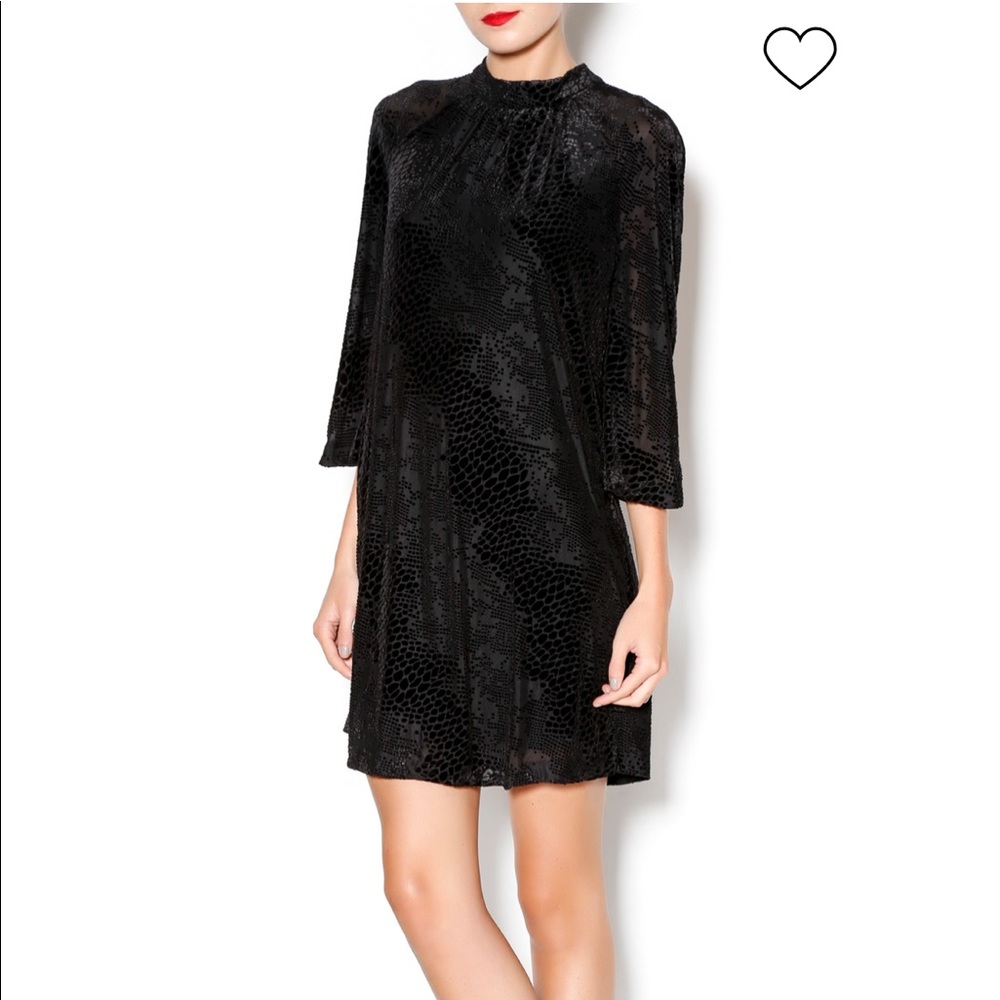 I. Madeleine Black Snake Print Dress